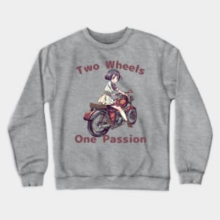 Anime girl biker Biker chick Biking Crewneck Sweatshirt